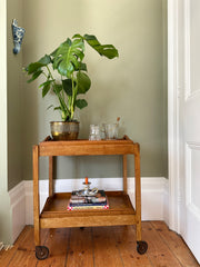 wooden drinks trolley